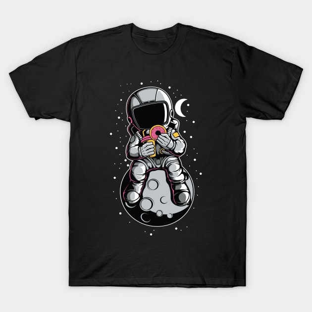 Astronaut Eating Donuts T-Shirt by kim.id